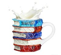 Taza de café libro - Decoración de 3D | Taza Bibliófilo, regalo mixto para casa, oficina, cumpleaños y Navidad