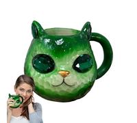 Taza de café, taza de café de cristal mineral de gato, taza de té, taza de té hecha a mano de resina para decoración del hogar, botella de bebida de animales de geoda para mujeres, hombres y amantes