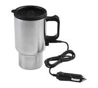 Taza de café térmica para coche, 12 V, 450 ml, doble pared, aislada al vacío, con luz de temperatura para conductores