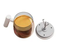 Taza de café transparente - Taza de viaje y taza de té con tapa, vaso aislante recargable para bebidas calientes y frías, regalo de