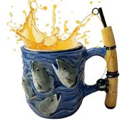 Taza de café, vaso de resina con una función multiusos - Tazas de caña de pescar para té, especialmente adecuado como regalo para padre, amigo, abuelo y tío: leche caliente, leche fría, huevo