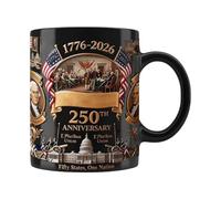 Taza de cerámica - American 250 Aniversario Patriótico Vajilla - Taza de agua de té coleccionable de 450 ml, para leche, latte, , agua, oficina, cocina, de cumpleaños, hombres, mujeres