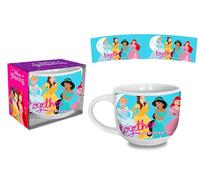 Taza de cerámica con asa para niños, diseño de princesas Disney, grande, 380 ml, idea de regalo, a partir de 3 años