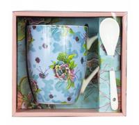 Taza de Cerámica con Cuchara Enesco - Diseño Floral de Michelle Allen