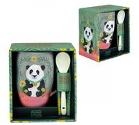 Taza de cerámica con cuchara enesco panda
