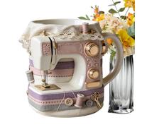 Taza de cerámica Cute Sewing Machine Theme Cups - 330 ml | Sewing Lover Mugs for Tea Kitchen Home House Mesa Desk Living Room Indoor Outdoor Woman Man