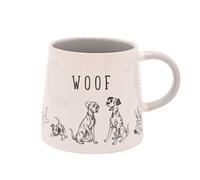 Taza de cerámica de disney dogs con imágenes ilustradas en blanco y