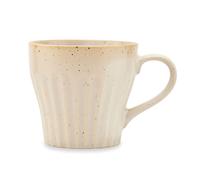 Taza de Cerámica Esmaltada Berica de House Doctor, Diseño Estriado y Moteado, Ideal para Café con Leche o Chocolate Caliente