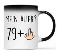 Taza de cumpleaños con texto divertido con texto en alemán "Mein Alter? | Magic Cup mit Farbwechsel | Geschenk Tasse | Geburtstagsgeschenke Tasse mit Spruch |Geschenk für Geburtstag (80)
