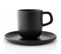 Taza de espresso con platillo NORDIC KITCHEN 70 ml, negro, gres, Eva Solo