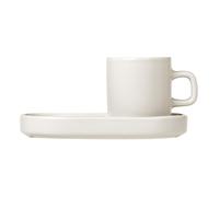 Taza de espresso con posavasos PILAR, juego de 2 piezas, 50 ml, crema, Blomus