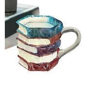 Taza de libro 3D, 200 ml, resistente al calor, taza de café apilada en 3D con asa, para mujeres, hombres, escritores, bibliotecarios, lectores, amantes de la lectura, Navidad, cumpleaños
