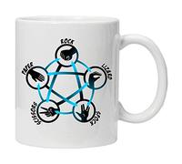 Taza de papel de roca con diseño de lagarto y tijeras, 325 ml