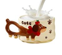 Taza de Perro 380 ml Taza de Cerámica con Asa de Teckel 3D
