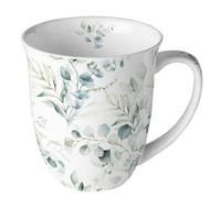 Taza de Porcelana con diseño de Hojas de eucalipto Natural para la Mesa y como Regalo, 0,4 x 10,5 cm