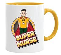 Taza de superhéroe | Super Mum Dad Auntie Gran Grandad | Regalos para mamá | Regalos de cumpleaños para mujeres | Regalo de cumpleaños de Navidad | Regalo del día del padre (enfermera (hombre))
