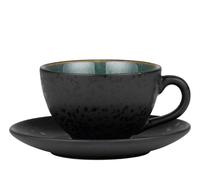 Taza de té con platillo, 220 ml, negro/verde, Bitz