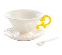 Taza de té con platillo y cuchara I-WARES amarillo, Seletti