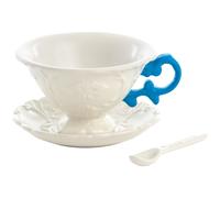 Taza de té con platillo y cuchara I-WARES azul claro, Seletti