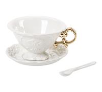 Taza de té con platillo y cuchara I-WARES oro, Seletti