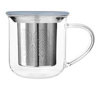Taza de té MINIMA EVA 400 ml, con filtro y tapa azul, Viva Scandinavia