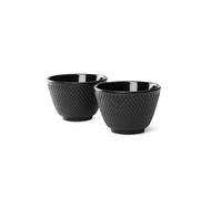 Taza de té YANG, juego de 2 piezas, negro, hierro fundido, Bredemeijer