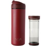 Taza de viaje con infusor de té, RECHARGE ANYTIME 460 ml, color frambuesa, Viva Scandinavia