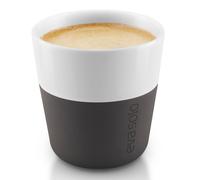 Taza espresso, 80 ml, juego de 2 piezas, con tapa de silicona, negro carbón, Eva Solo