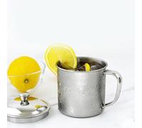 Taza Extragruesa de Acero Inoxidable Portátil para Uso Diario, Taza de Metal de Alto Brillo para el Hogar (talla pequeña)