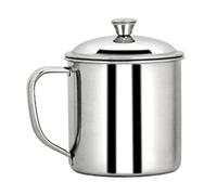 Taza Extragruesa de Acero Inoxidable Portátil para Uso Diario, Taza de Metal de Alto Brillo para el Hogar (M)