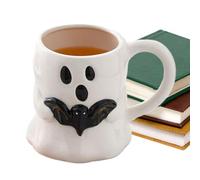 Taza Fantasma Cerámica Divertida Con Murciélago Y Agarre Antideslizante