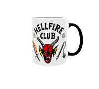 Taza Hellfire Club Diseño Demonio Retro | Taza Cerámica Personalizada con Interior y Asa de Color | Regalo para Fans de Fantasía y Rol Light blue
