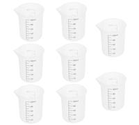 Taza Medidora 8 Piezas 100ml de Color Claro de Silicona | Control Preciso, Limpieza Fácil y Resistencia al Calor, para Resina Epoxi y Mezclas Líquidas