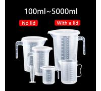 Taza medidora de plástico engrosada de 100-5000ml con escala, taza medidora de calidad alimentaria, vaso medidor Experimental, vaso de plástico 1000ml(with a lid)