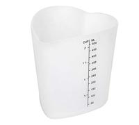 Taza medidora de silicona, tazas medidoras flexibles de silicona de 500 ml, taza para hornear con vertido a presión con marcador de onzas para mezclar y verter resina
