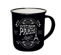 Taza negra estilo "Retro Bistrot", Home Deco, Enesco