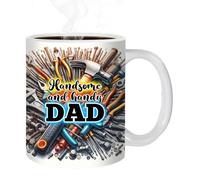 Taza para el padre de 350 ml - Taza de regalo de cerámica para papá | Taza de café colorida Best Dad Ever | Expresión artesanal de diseño de mensajes festivos sinceros - Símbolo creativo