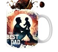 Taza para el padre de 350 ml - Taza de regalo de cerámica para papá | Taza de café colorida Best Dad Ever | Expresión artesanal de diseño de mensajes festivos sinceros - Símbolo creativo