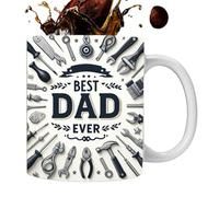 Taza para el padre de 350 ml - Taza de regalo de cerámica para papá | Taza de café colorida Best Dad Ever | Expresión artesanal de diseño de mensajes festivos sinceros - Símbolo creativo