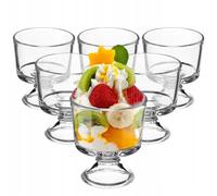 KADAX Copas de Helado de 280 ml, Vasos de Vidrio Transparente con Base Elegante para Postres, Copa de Cristal para Coctel de Marisco y Gambas (Juego de 6)