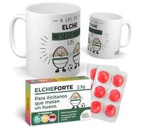 Taza para hinchas | A los del Elche no se le tocan los huevo | Pack con Taza + Caramelos Divertidos | Regalo Original para los del Elche | Perfecto para Navidad o Cumpleaños