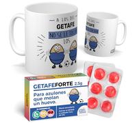 Taza para hinchas | A los del Getafe no se le tocan los huevo | Pack con Taza + Caramelos Divertidos | Regalo Original del Getafe | Perfecto para Navidad o Cumpleaños