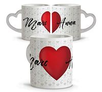 Taza Personalizada de San Valentín. Regalos para Tu Pareja. Tazas con Nombres Personalizadas. Detalles Románticos Día de los Enamorados. Regalos Originales para Novios o Maridos. Canecas. I LOVE YOU