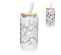 Taza que cambia de color: tazas frías que cambian de color, lindas botellas de vidrio reutilizables para café , leche, chocolate caliente, , con tapa, popote para niños, hombres y mujeres
