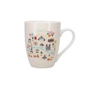 Taza redonda + caja Kiub Paris Je T'adore Plans 340 ml