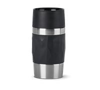 Taza térmica - Tefal N2160110, 0.3 l, Funda de silicona, Acero inoxidable, Negro