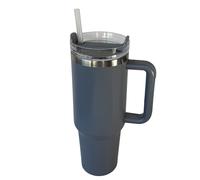 Taza Termo de Viaje 1.2L de Acero Inoxidable con Asa y Pajita | Vaso Térmico Doble Pared para Coche | Mantiene Frío y Caliente - Maxia Market Gray