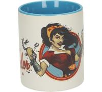 Taza Wonder Woman Vintage Rompiendo Cadena DC Bombshells Cerámica 325 mls