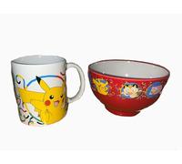 Taza Y Bol De Cerámica Pokémon - Set Con Pikachu Y Varios Personajes - Regalo Ideal Para Fans