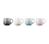 Tazas Cerámicas de Alta Calidad de Le Creuset - Juego de 4 Piezas en Colores Exclusivos, Diseño Elegante y Moderno para Desayuno, Merienda o Postres